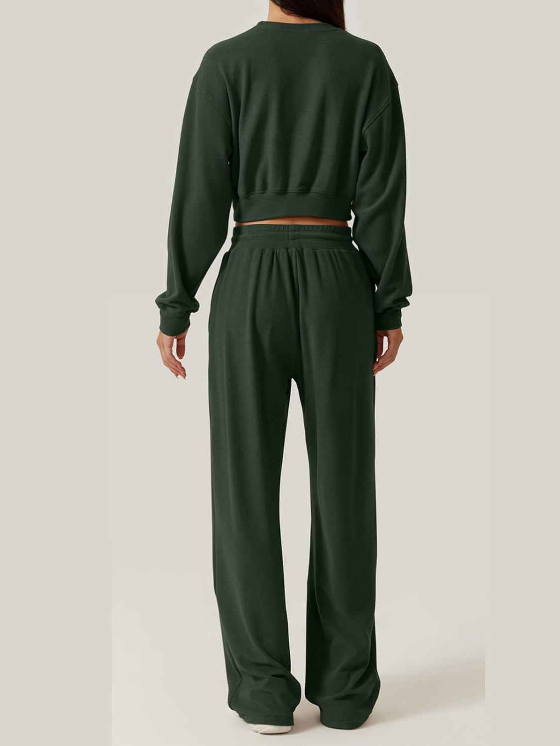 Trendy Crisscross Neck Top and Adjustable Waist Pants Set
