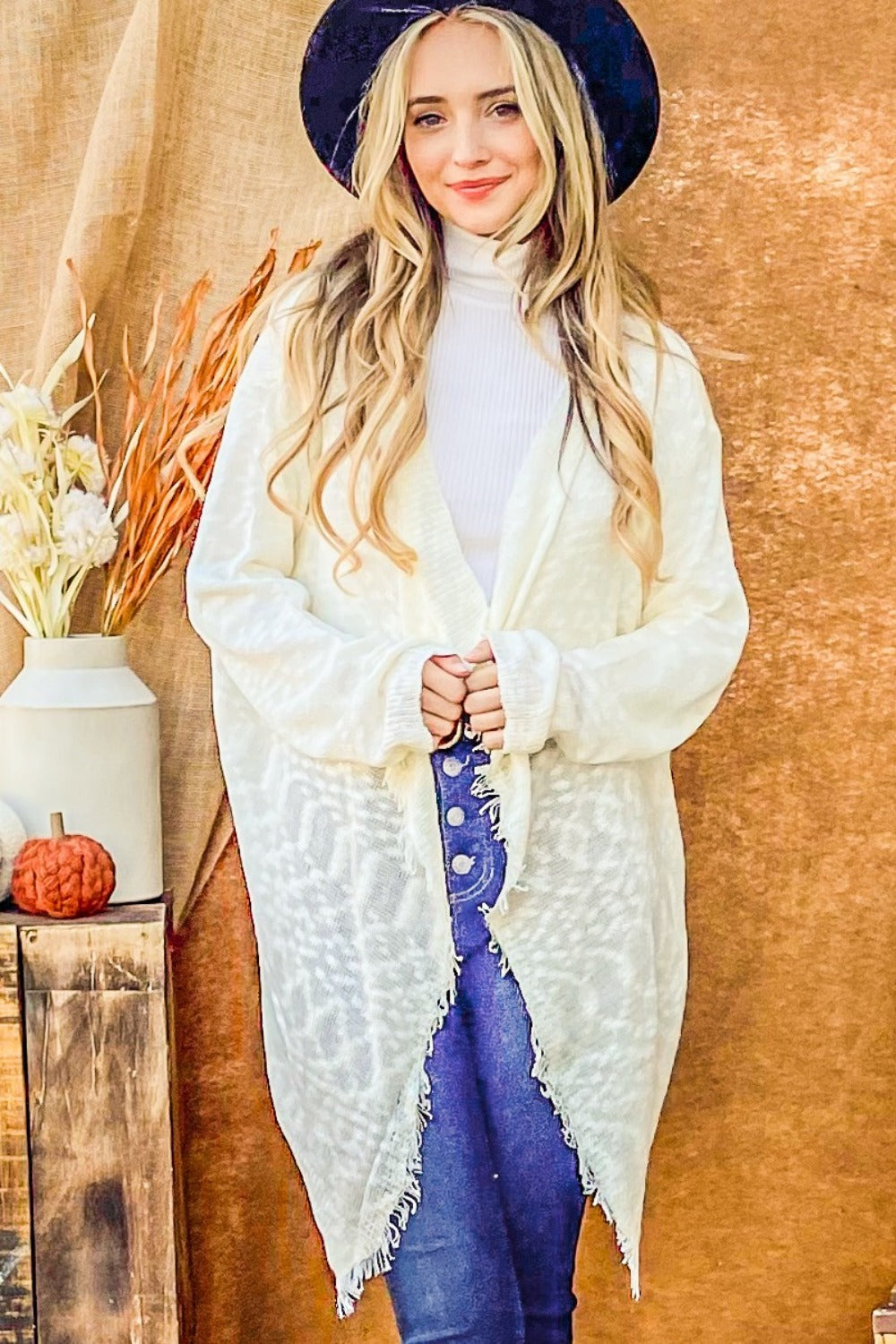 Cozy Chic Textured Knit Fringe Cardigan for Stylish Warmth