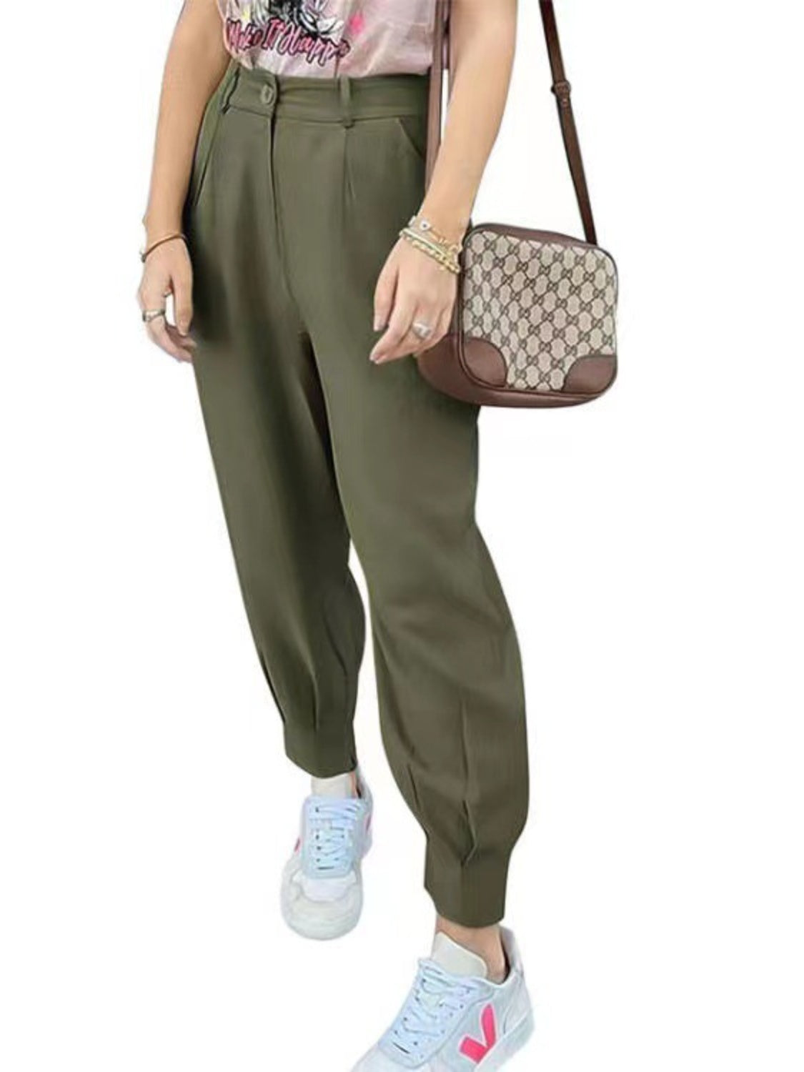 Stylish High-Waisted Crop Trousers for Chic Comfort