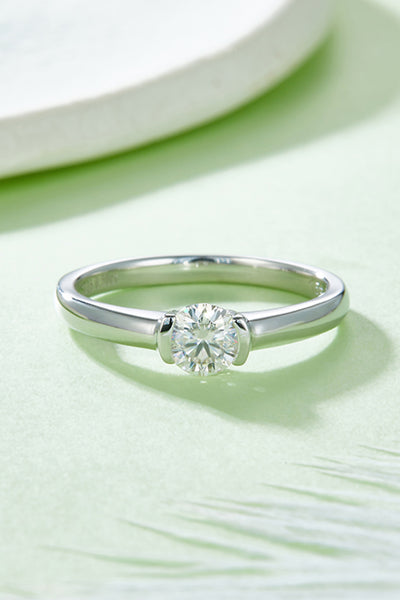 Moissanite 925 Sterling Silver Solitaire Ring for Elegance