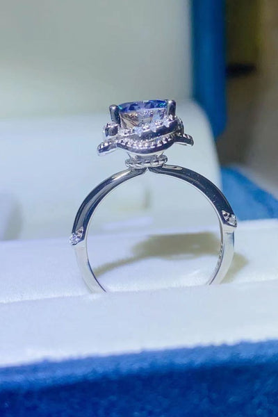 2 Carat Moissanite Contrast 925 Sterling Silver Ring Design