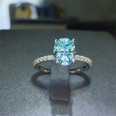 2 Carat Moissanite Zircon 925 Sterling Silver Ring Size 7