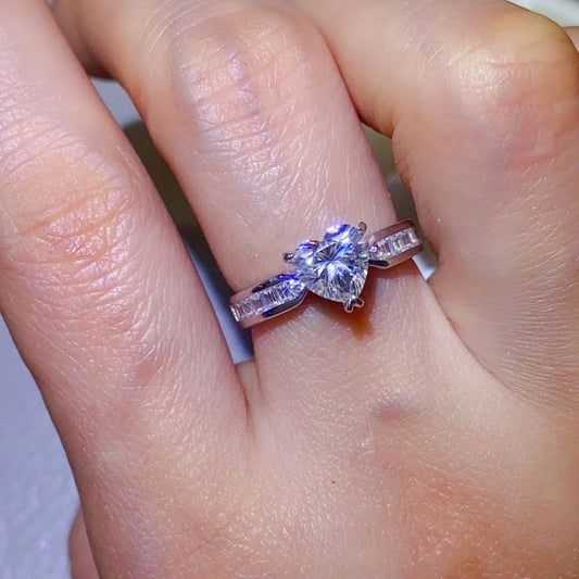 1 Carat Moissanite 925 Sterling Silver Ring for Women