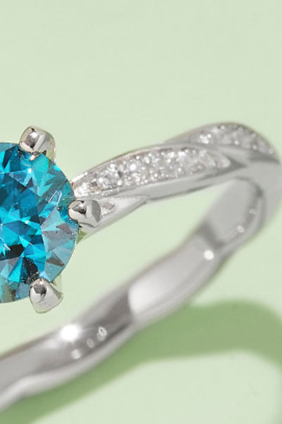 1 Carat Moissanite Contrast 925 Sterling Silver Ring Gift