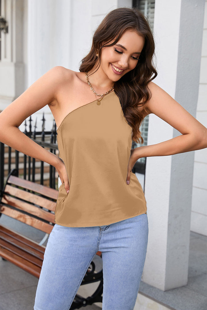 Chic Asymmetrical Sleeveless Blouse