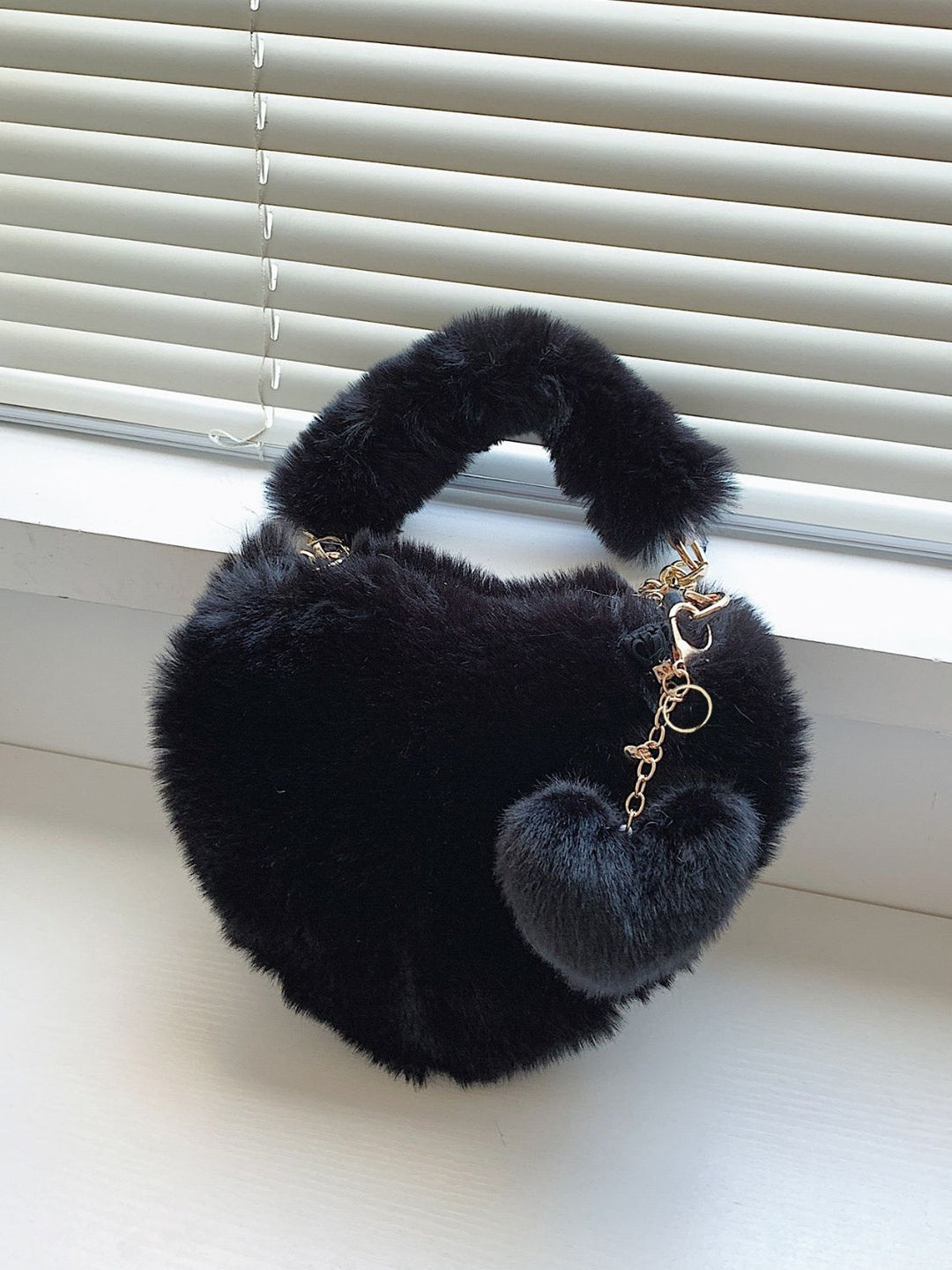 Faux Fur Heart Shaped Handbag