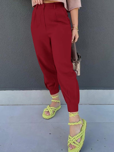 Stylish High-Waisted Crop Trousers for Chic Comfort