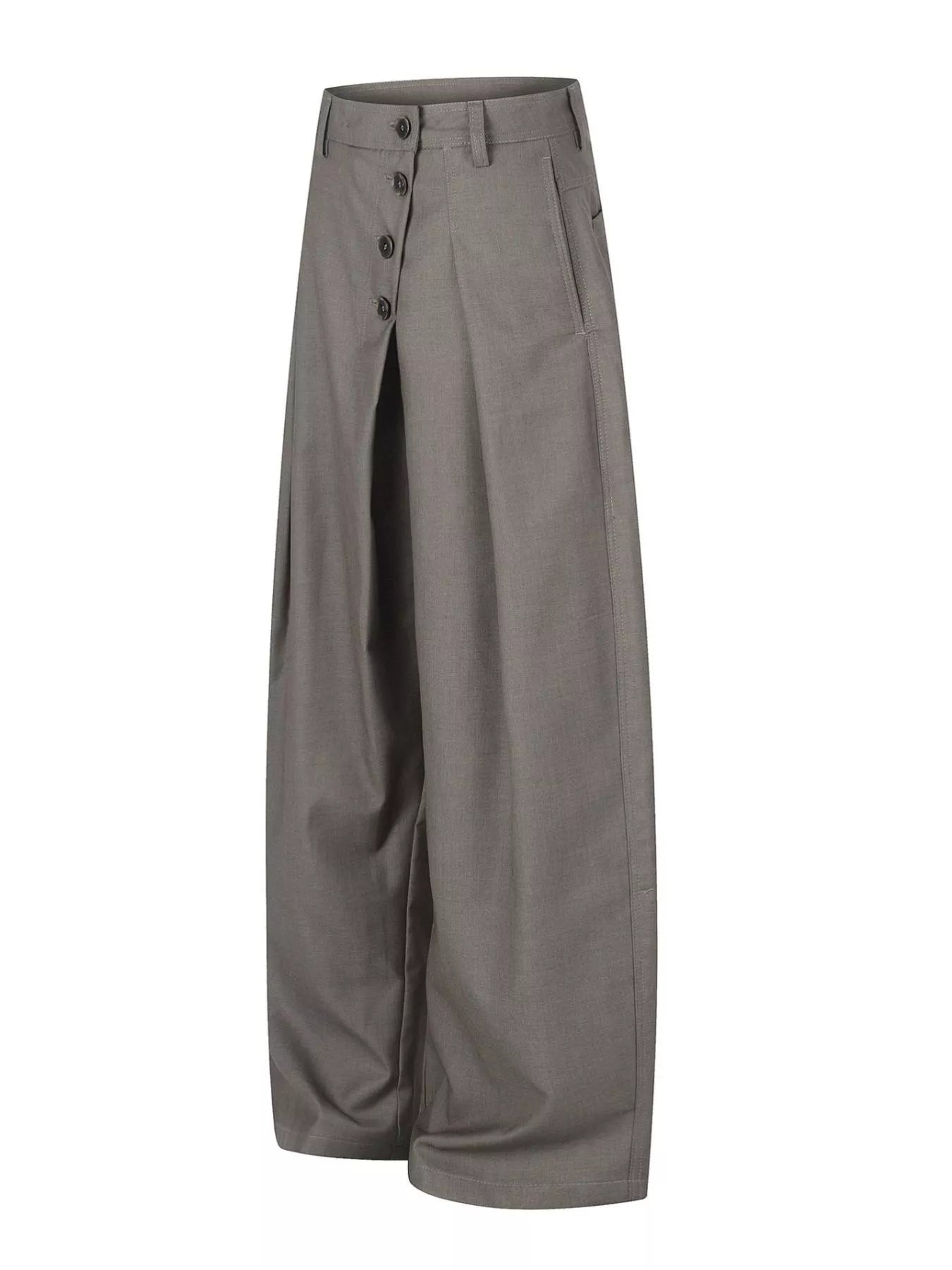 Men's Asymmetrical Button Wide-Leg Pants