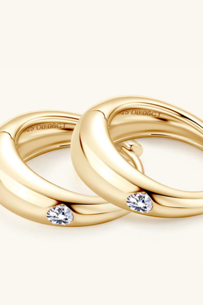 Moissanite Petite Earrings gold finish