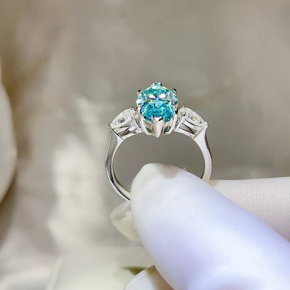 6 Carat 925 Sterling Silver Moissanite Ring