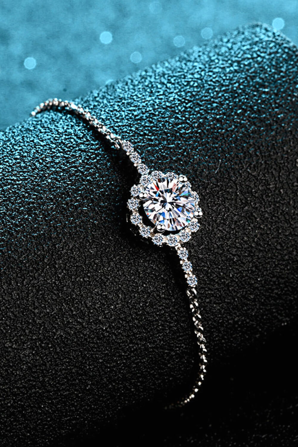 1 Carat Moissanite Chain Bracelet in Sterling Silver