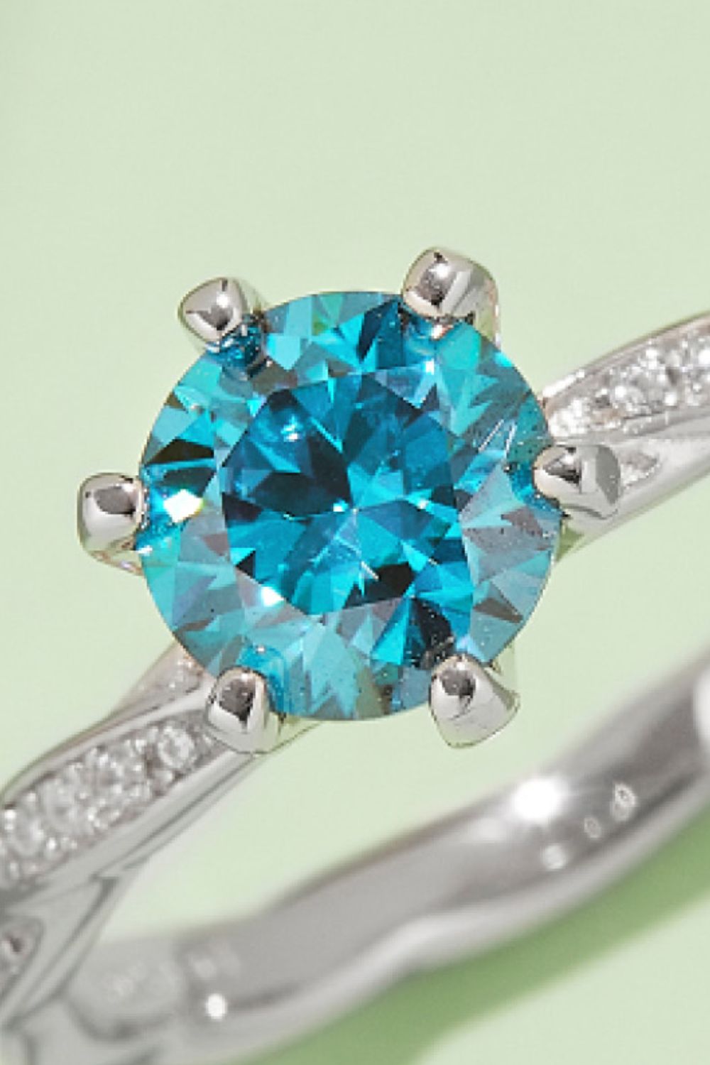 1 Carat Moissanite Contrast 925 Sterling Silver Ring Gift