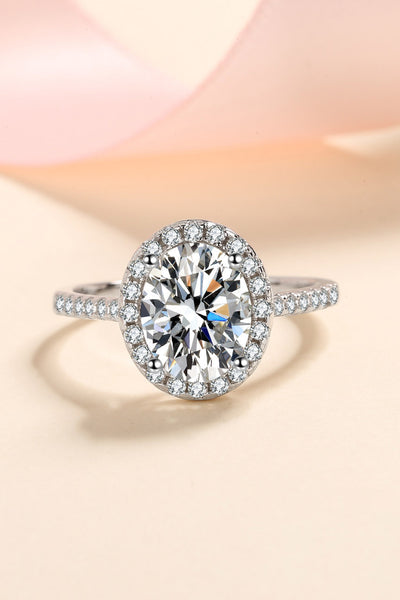 2 Carat Moissanite 925 Sterling Silver Halo Ring Beauty