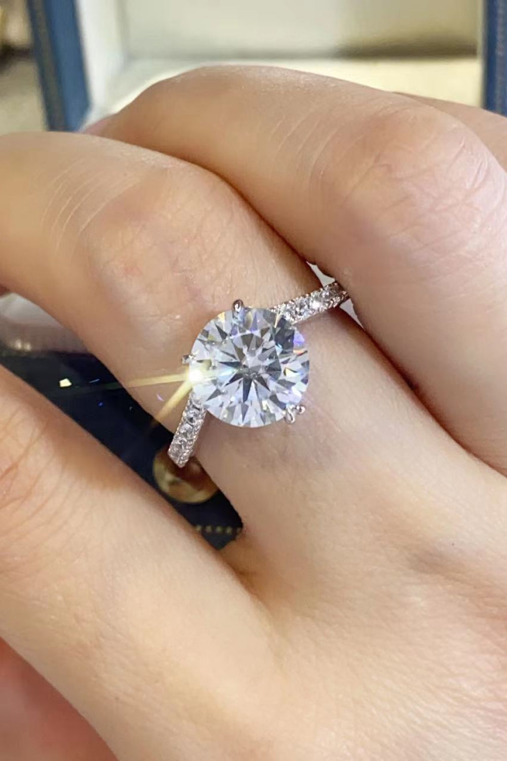Elegant 3 Carat Moissanite 925 Sterling Silver Ring