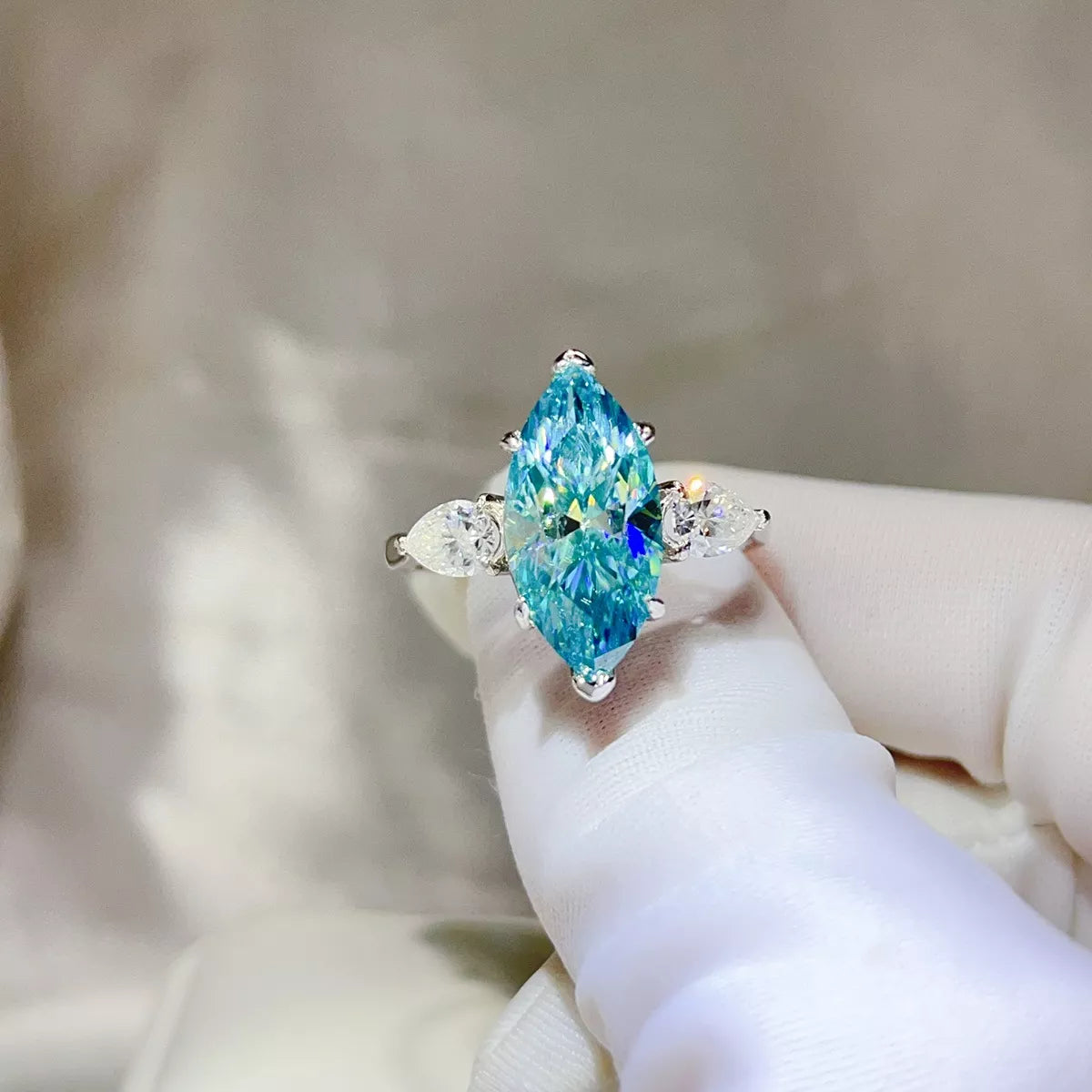 6 Carat 925 Sterling Silver Moissanite Ring