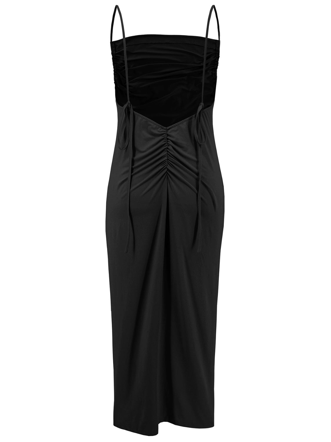 Chic Backless Cowl Neck Ruched Cami Dress for Elegance