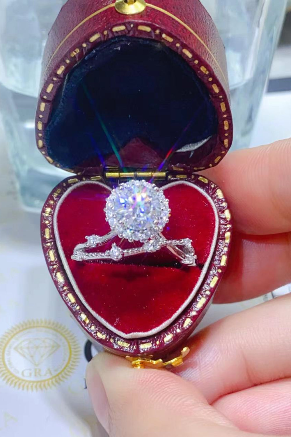 1 Carat Moissanite Platinum-Plated Ring for Elegant Style