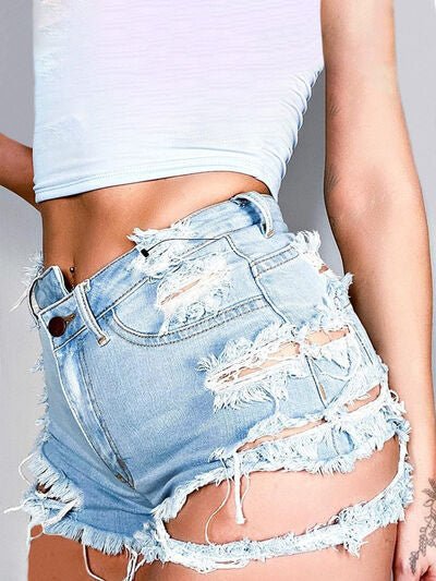 Trendy Distressed Denim Cutoffs with Practical Pockets