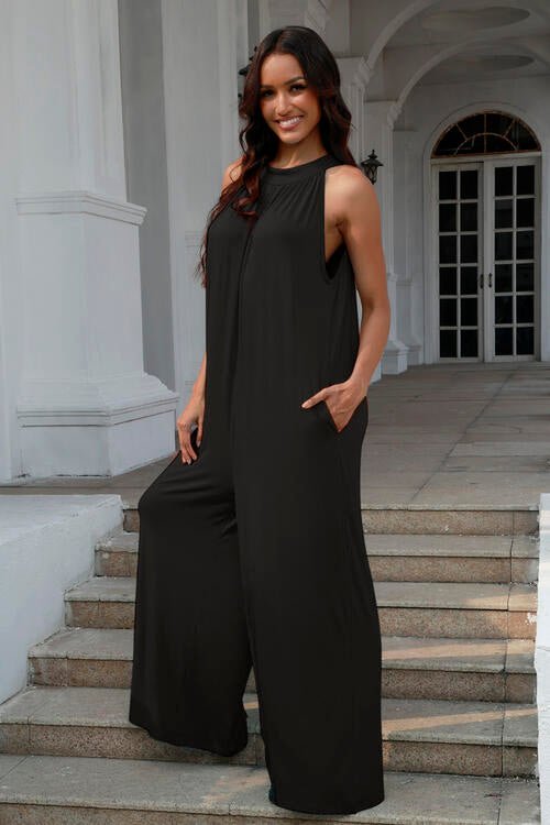 Stylish Cutout Backless Sleeveless Jumpsuit