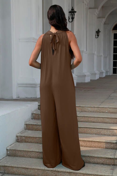 Stylish Cutout Backless Sleeveless Jumpsuit