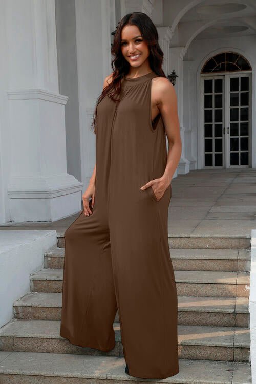 Stylish Cutout Backless Sleeveless Jumpsuit