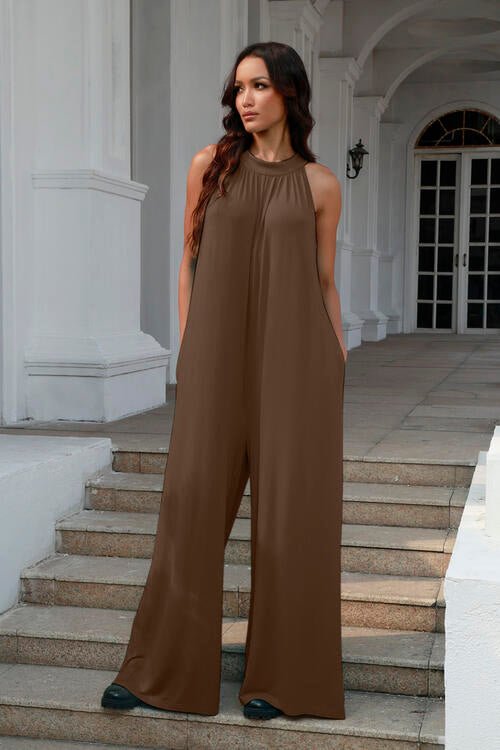 Stylish Cutout Backless Sleeveless Jumpsuit