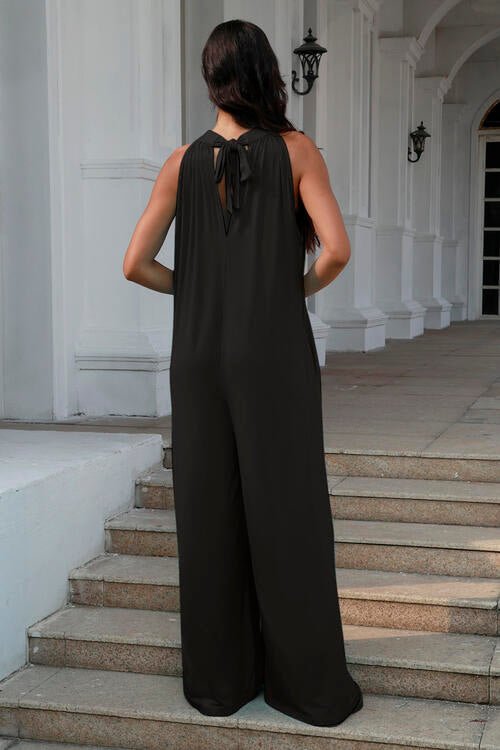 Stylish Cutout Backless Sleeveless Jumpsuit