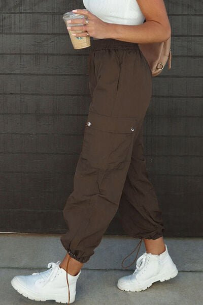 Chic Drawstring Trousers with Handy Pockets