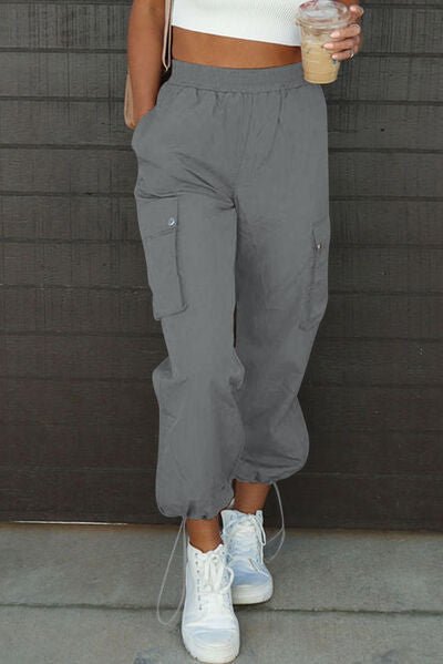 Chic Drawstring Trousers with Handy Pockets