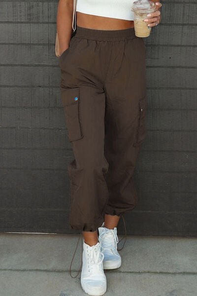 Chic Drawstring Trousers with Handy Pockets