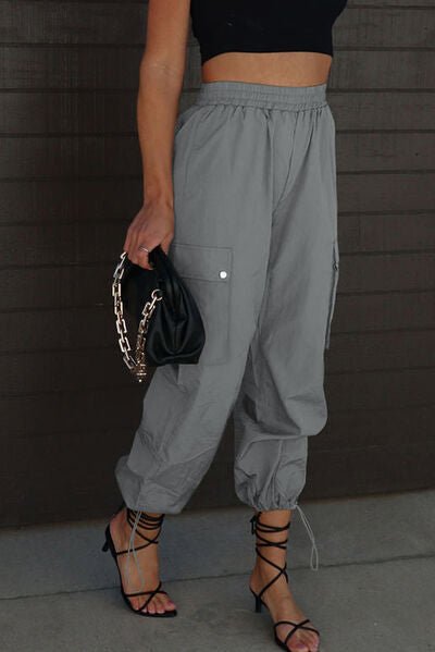 Chic Drawstring Trousers with Handy Pockets