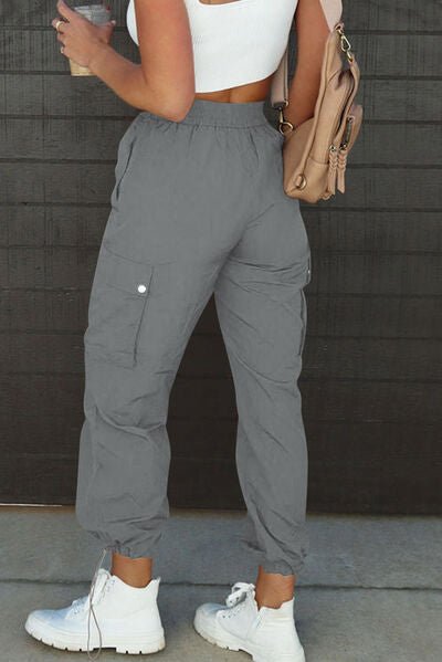 Chic Drawstring Trousers with Handy Pockets