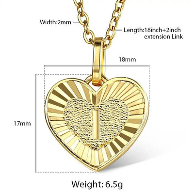 Dual Charm Initial And Heart Necklace Set In Gold Tone Stainless Steel With Personalized Initial Charm