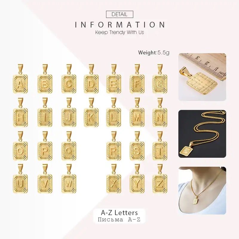 Dual Charm Initial And Heart Necklace Set In Gold Tone Stainless Steel With Personalized Initial Charm