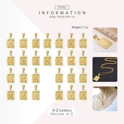 Dual Charm Initial And Heart Necklace Set In Gold Tone Stainless Steel With Personalized Initial Charm
