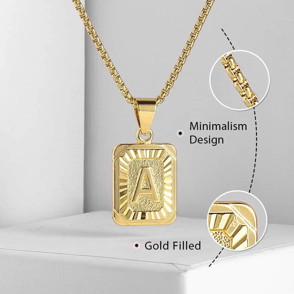 Dual Charm Initial And Heart Necklace Set In Gold Tone Stainless Steel With Personalized Initial Charm