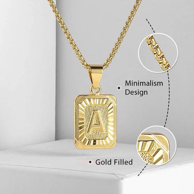 Dual Charm Initial And Heart Necklace Set In Gold Tone Stainless Steel With Personalized Initial Charm