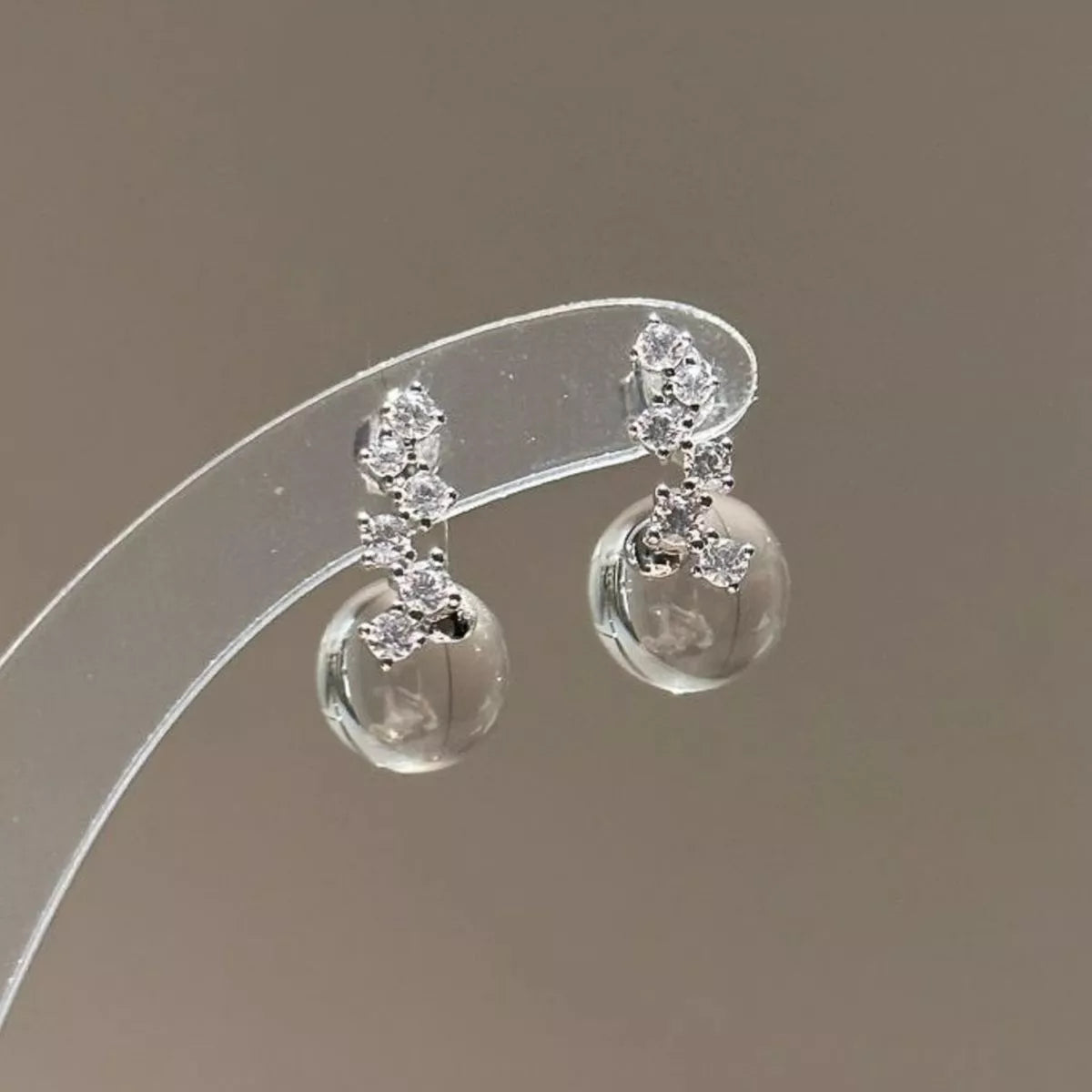 Crystal Ball Drop Earrings