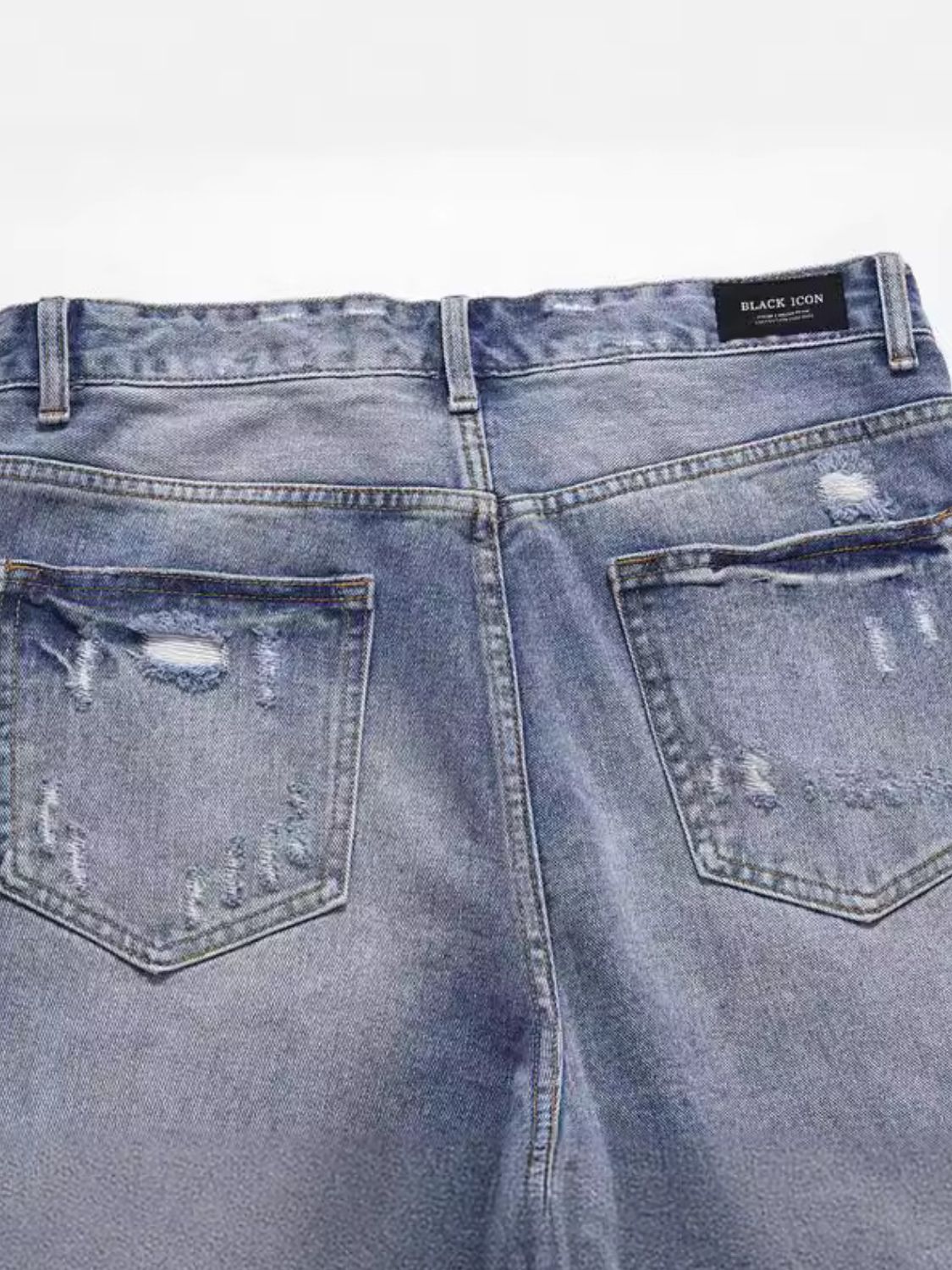 Men's Distressed Denim Bermuda Shorts for Casual Wear