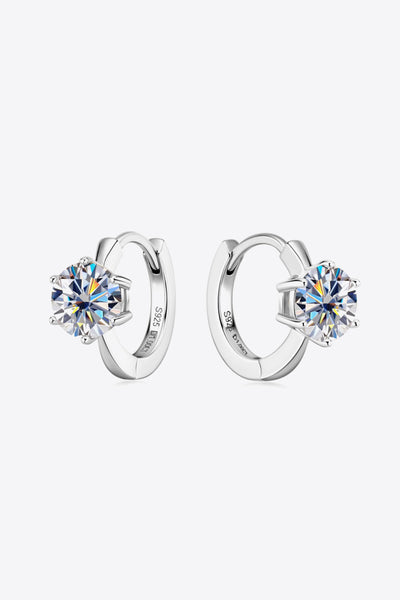 2 Carat Moissanite 925 Sterling Silver Huggie Earrings Set