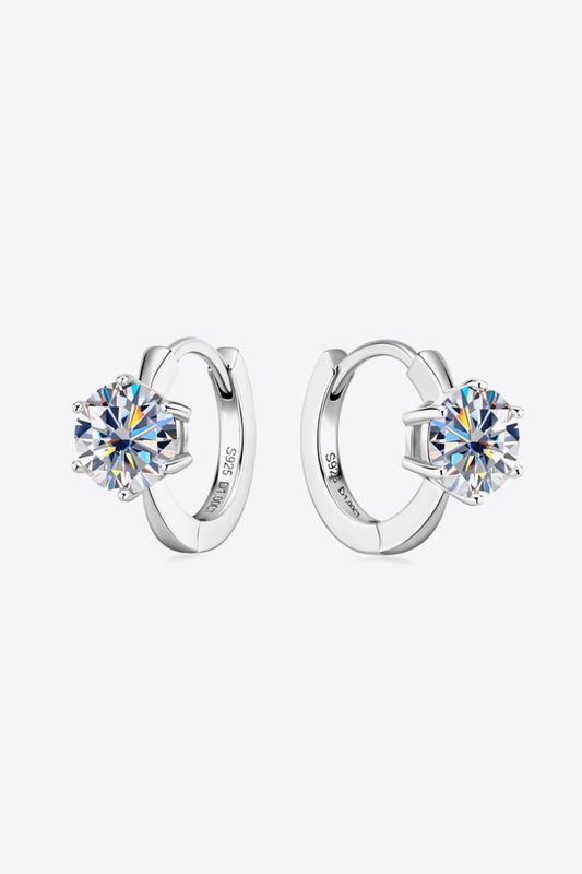 2 Carat Moissanite 925 Sterling Silver Huggie Earrings Set
