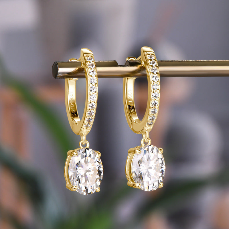 3 Carat Moissanite 925 Sterling Silver Earrings for Women