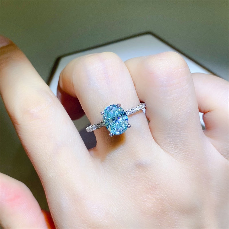 2 Carat Moissanite Zircon 925 Sterling Silver Ring Size 7