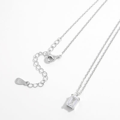925 Sterling Silver Zircon Pendant Necklace for Elegant Style