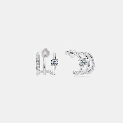 Moissanite D-Color Earrings worn on model