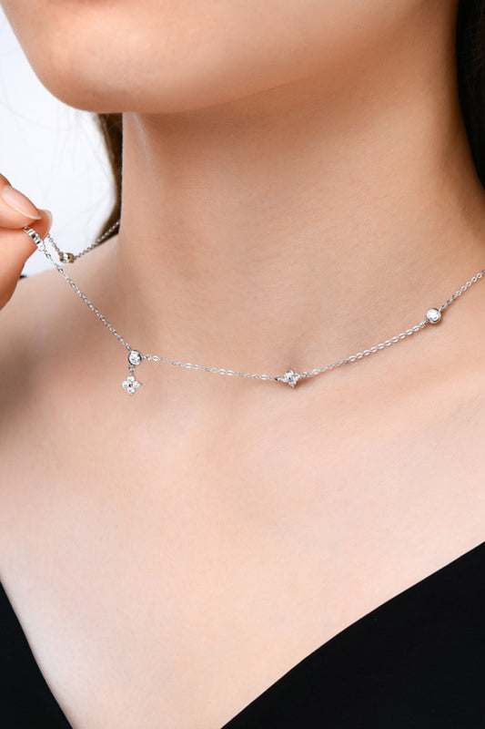 Elegant Moissanite 925 Sterling Silver Necklace Gift