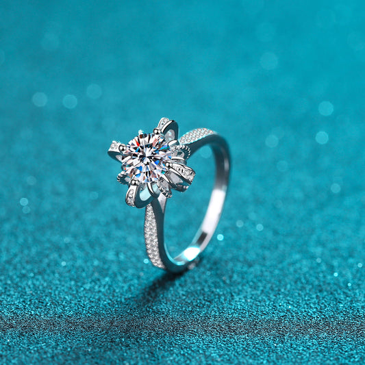 1 Carat Moissanite 925 Sterling Silver Ring for Women