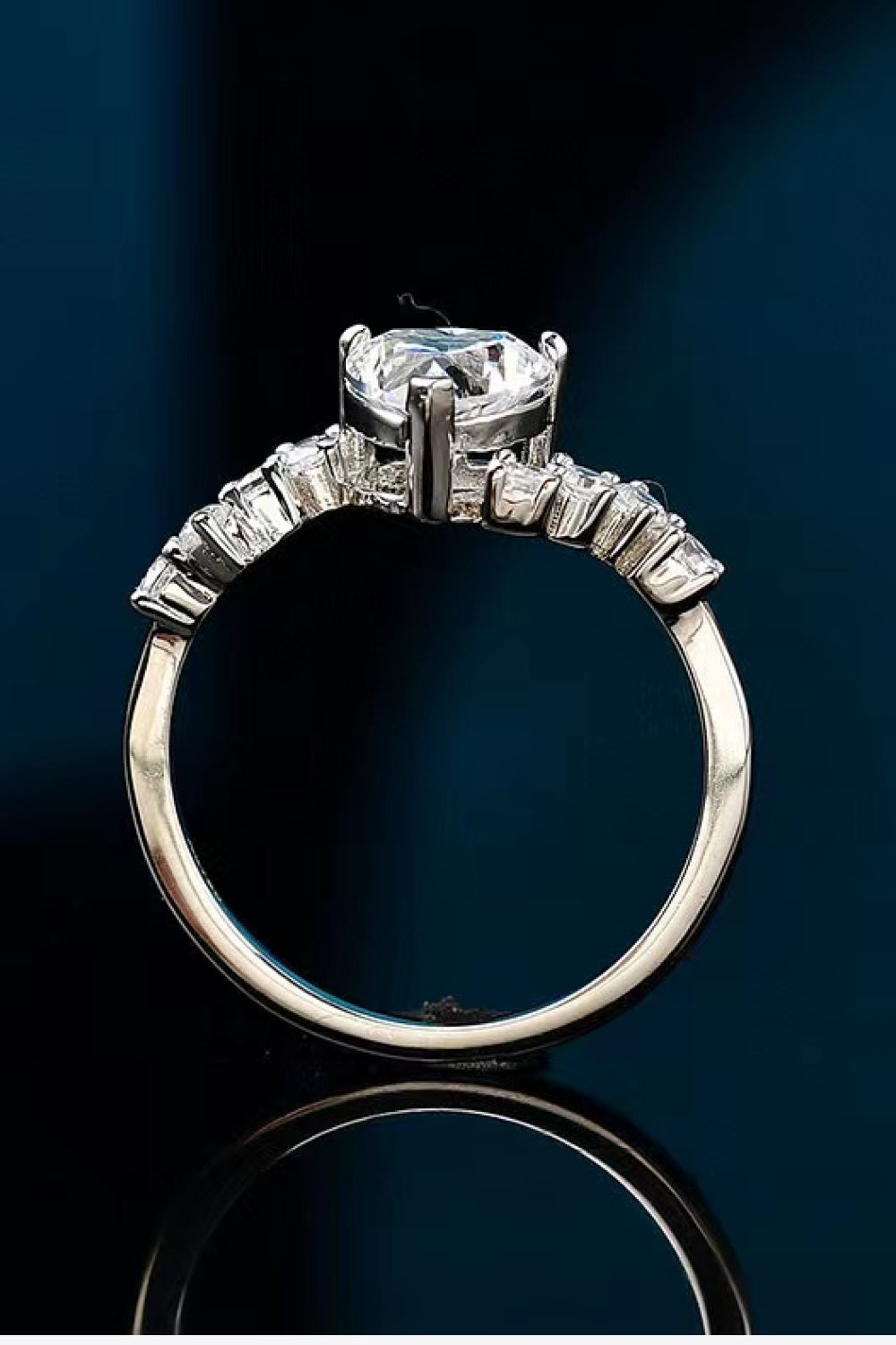 1 Carat Moissanite Heart 925 Sterling Silver Ring Gift