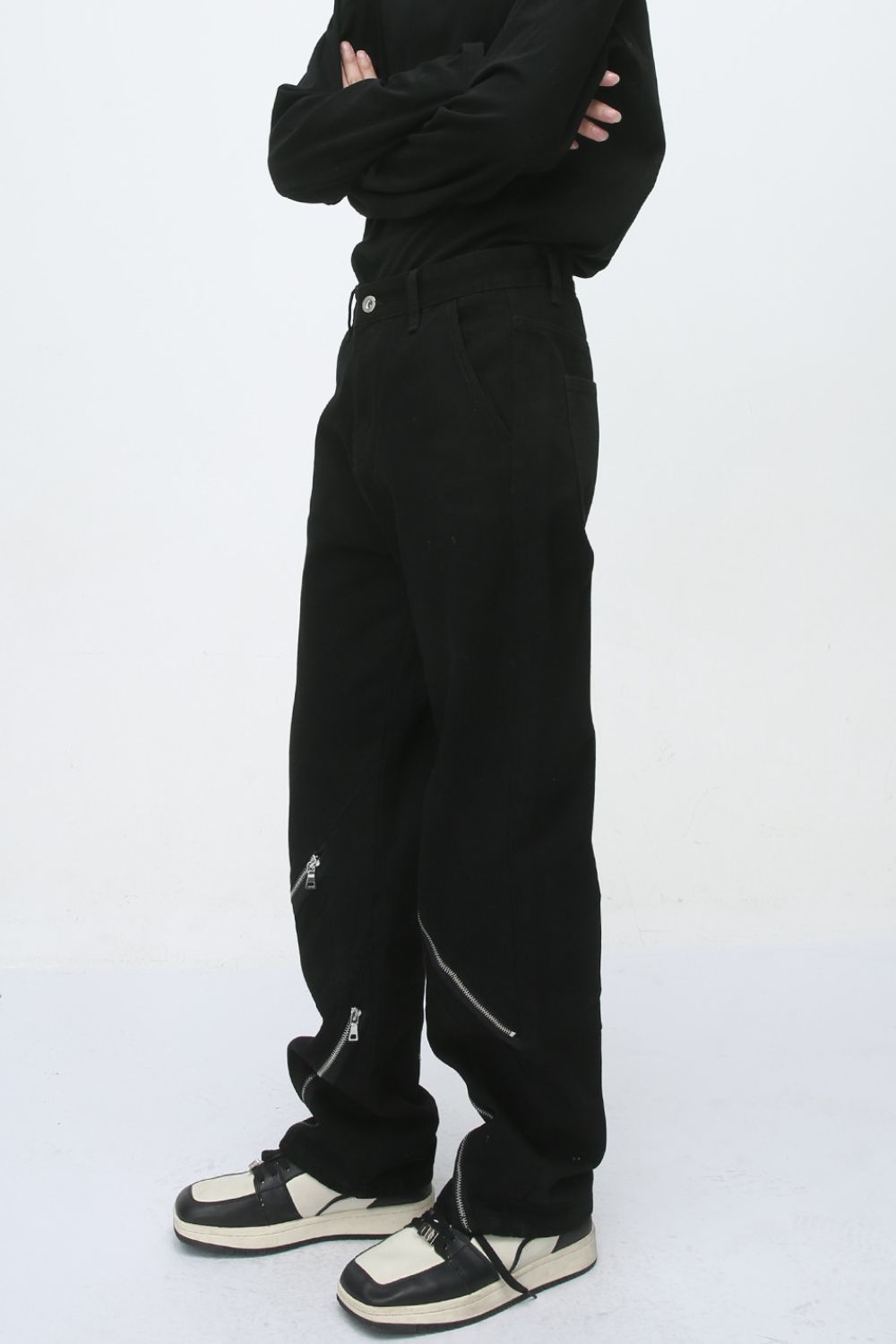 Men's Zip Decor Straight Leg Jeans for Casual Style Comfort