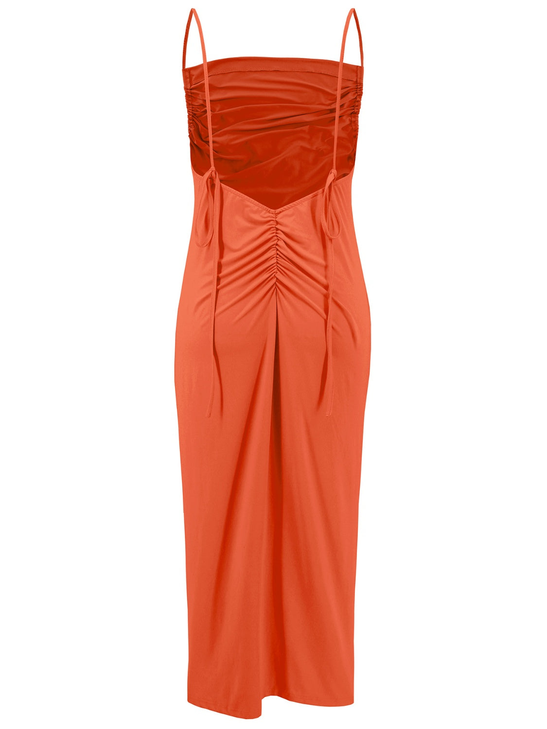 Chic Backless Cowl Neck Ruched Cami Dress for Elegance